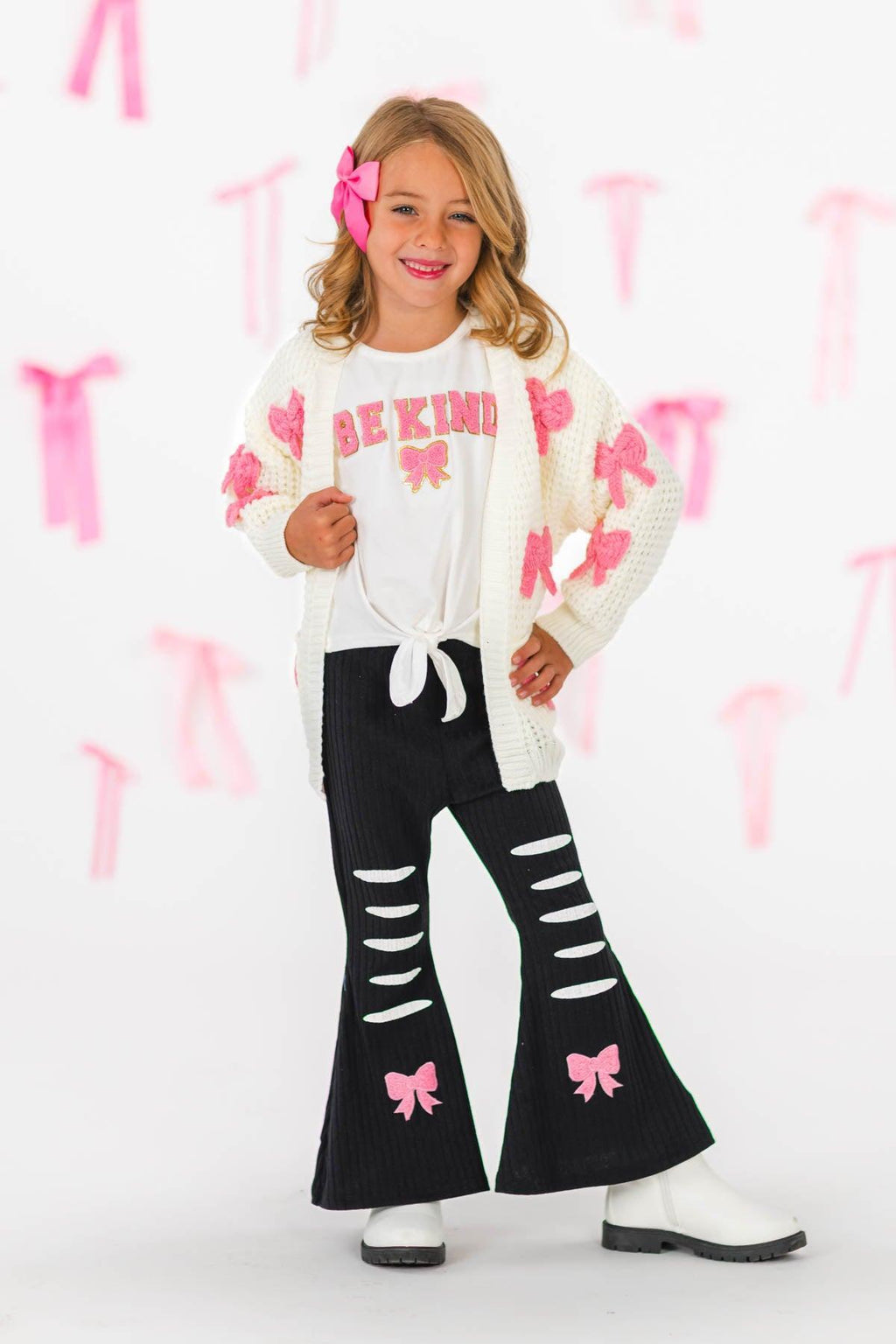 "Be Kind" Ribbed Flare Pant Set