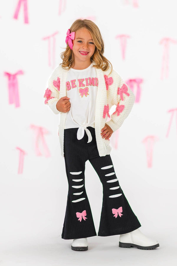 "Be Kind" Ribbed Flare Pant Set