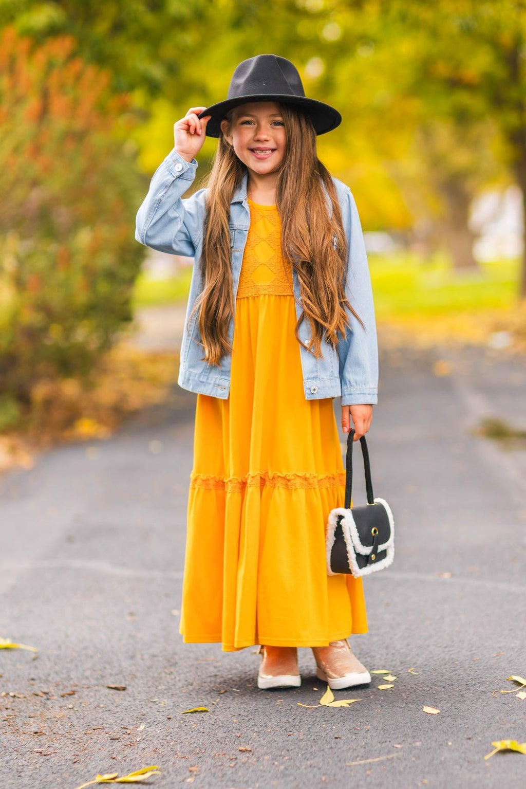 Mom & Me - Mustard Eyelet Lace Dress MOM-Small Mom & Me - Mustard Eyelet Lace Dress MOM-Small