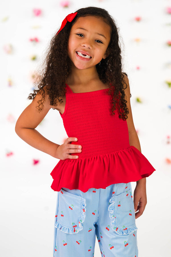 Striped Cherry Pant Set | Sparkle in Pink