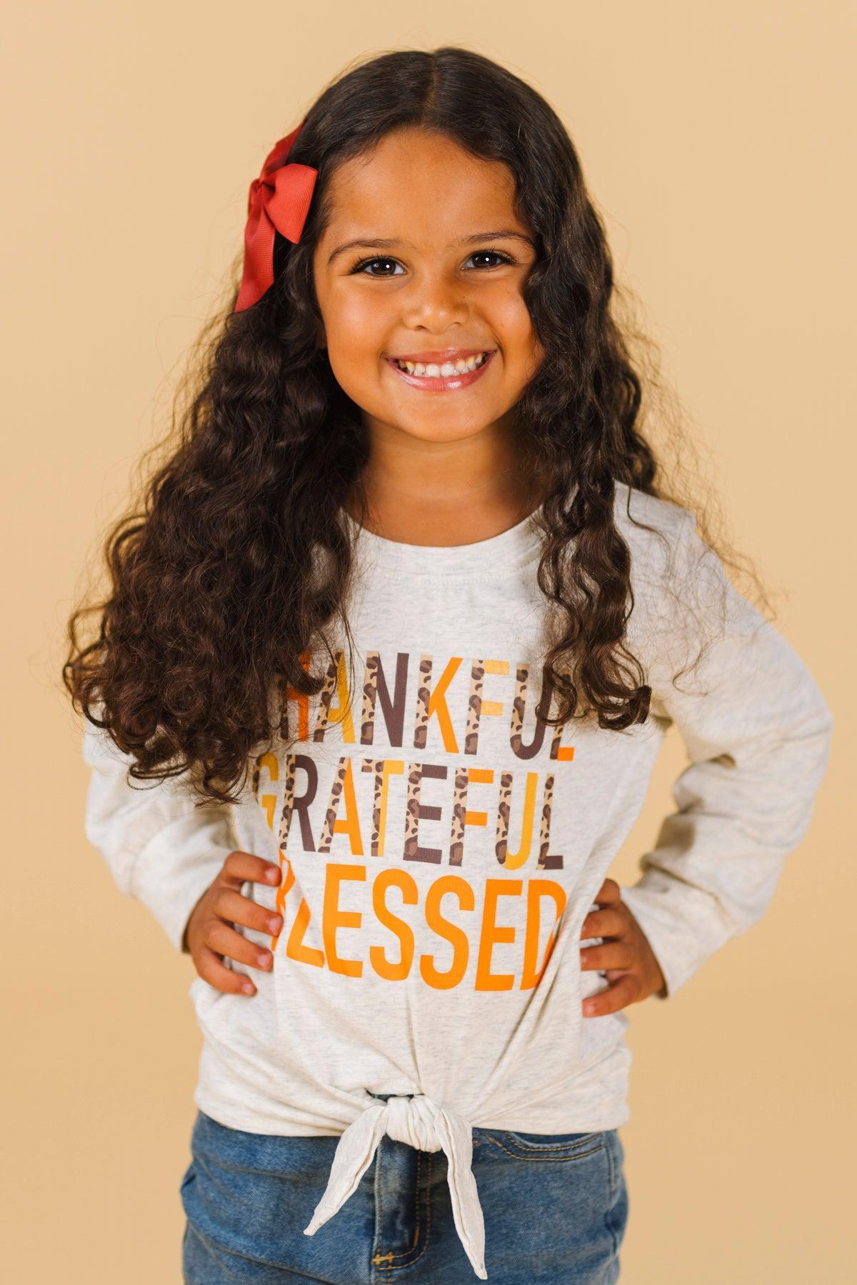 "Thankful Grateful Blessed" Denim Flare Set