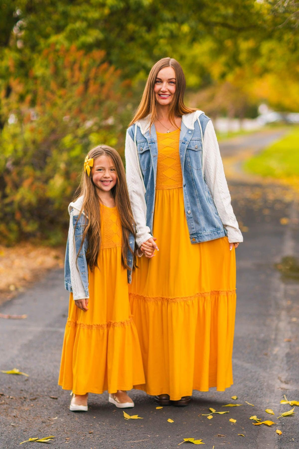 Mom & Me - Mustard Eyelet Lace Dress | Sparkle in Pink