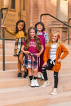 Tan Plaid Long Sleeve Dress | Sparkle in Pink