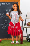 Red Sequin Baseball Tutu Skirt Set | Sparkle in Pink