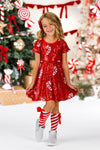 Red Sequin Candy Cane Dress