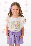"He Is Risen" Lavender Short Set | Sparkle in Pink