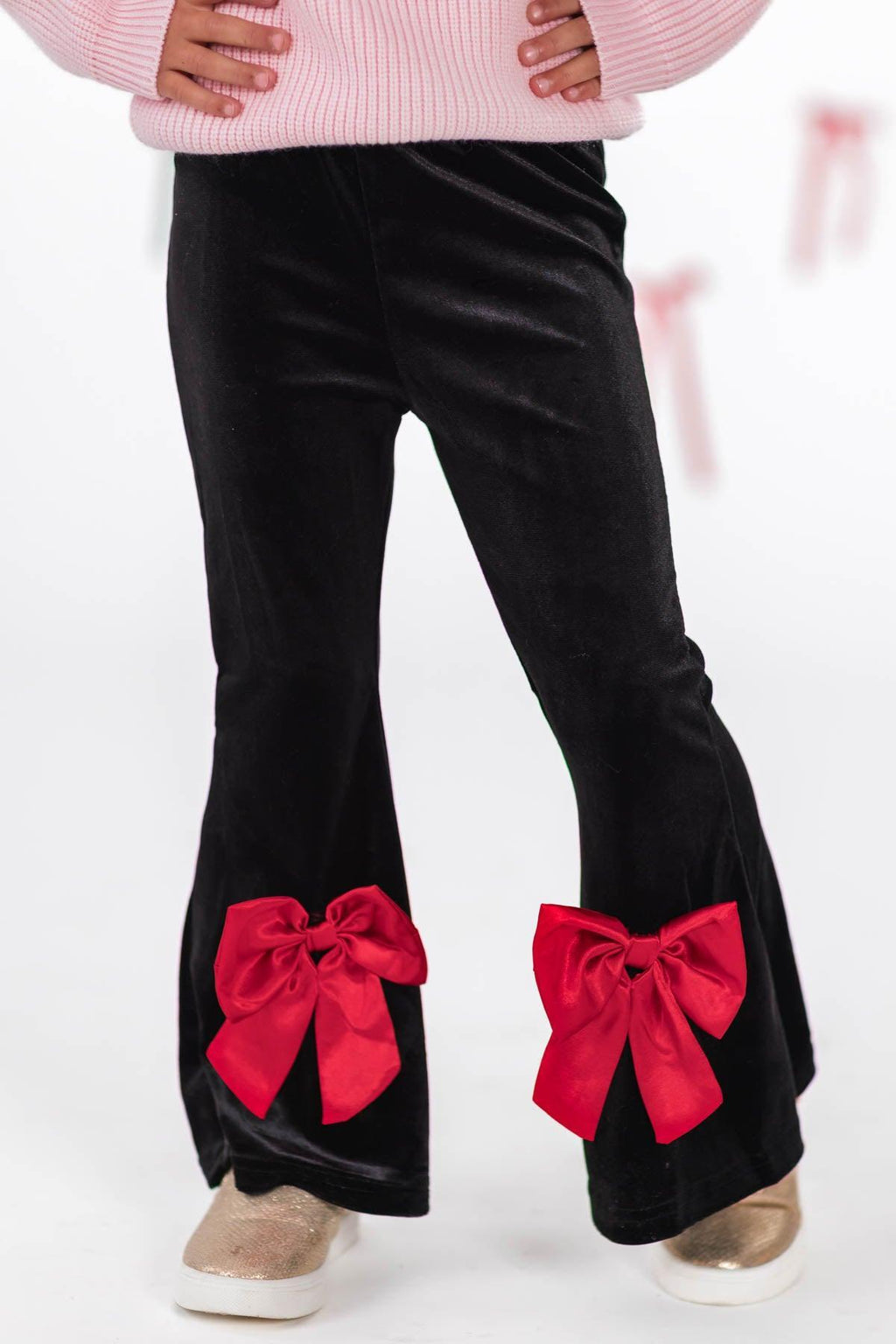 "Merry" Knit Sweater Velvet Flare Pant Set