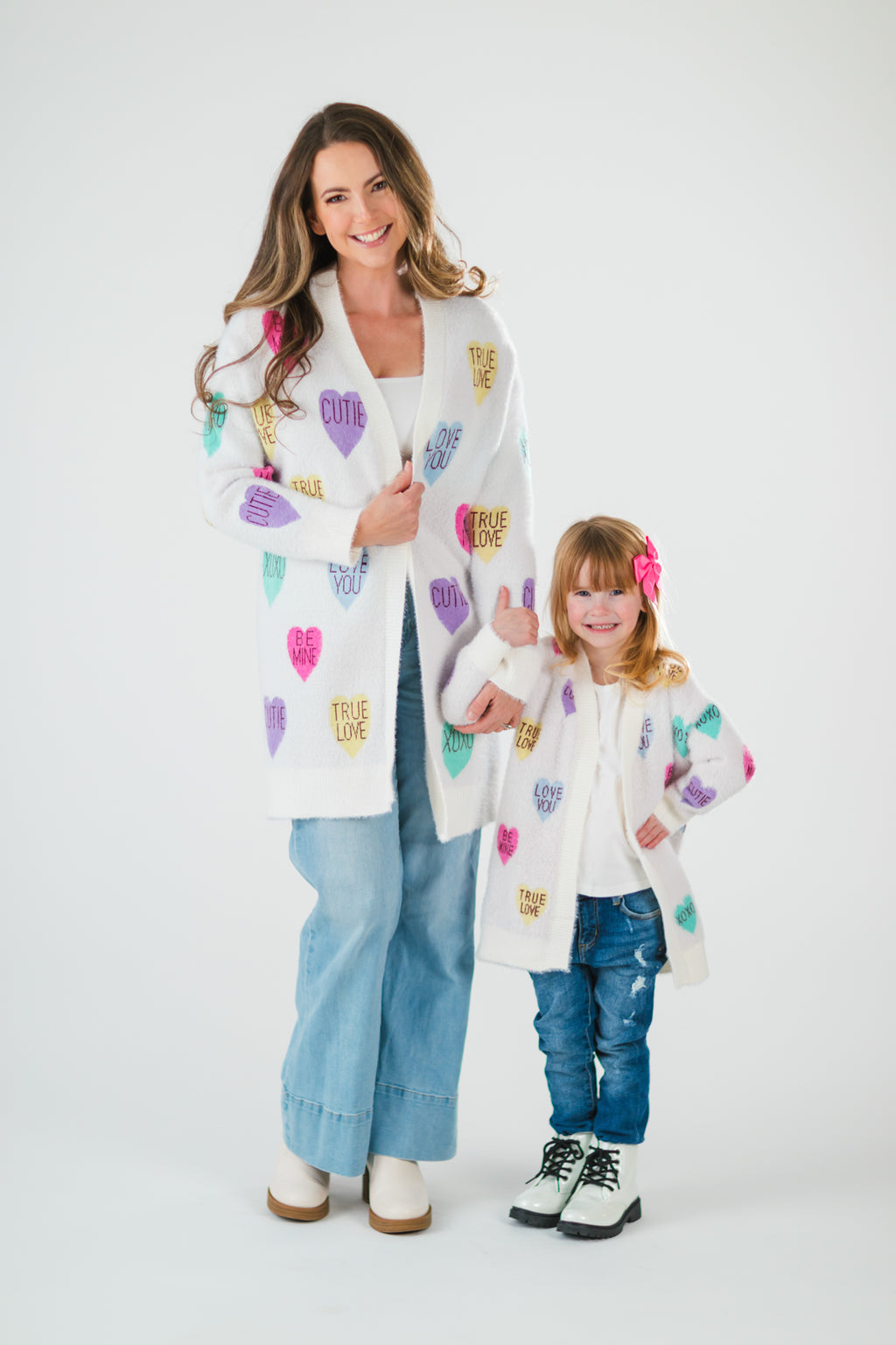 Mom & Me - Candy Hearts Cardigan | Sparkle in Pink