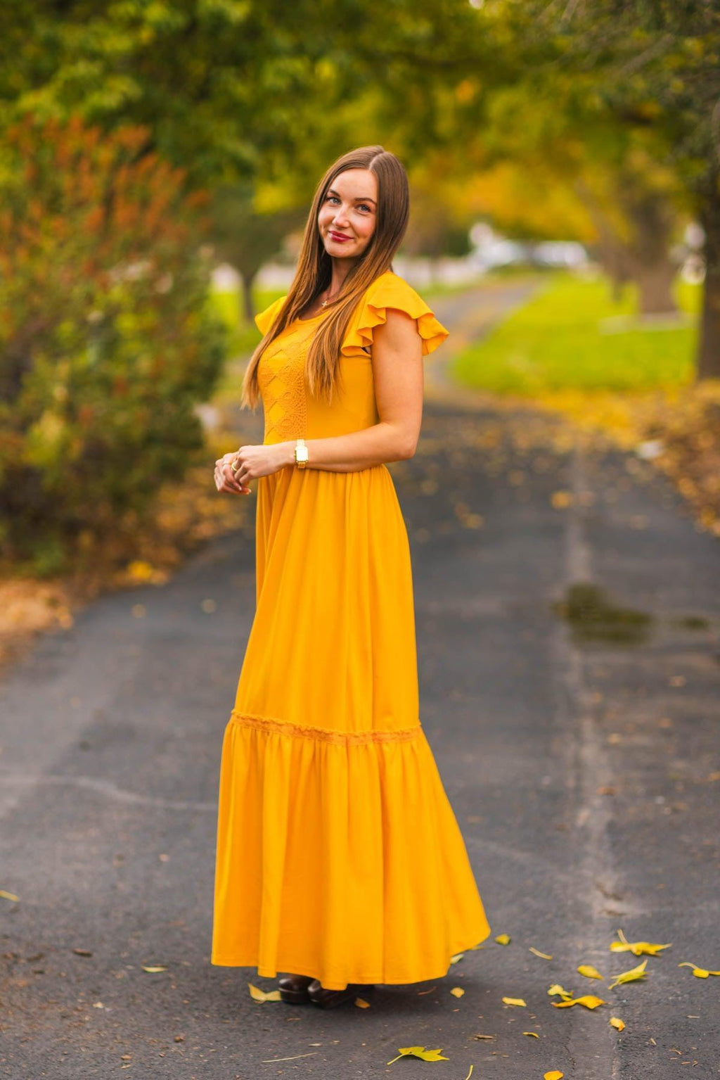 Mom & Me - Mustard Eyelet Lace Dress | Sparkle in Pink