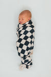 Bamboo Modern Checks Double Sided Blanket | Sparkle in Pink