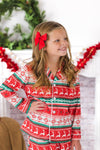 Red Nordic Family Pajama Set - AND PET BANDANA!