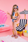 Mom & Me - Striped One Shoulder Bikini - Sparkle in Pink