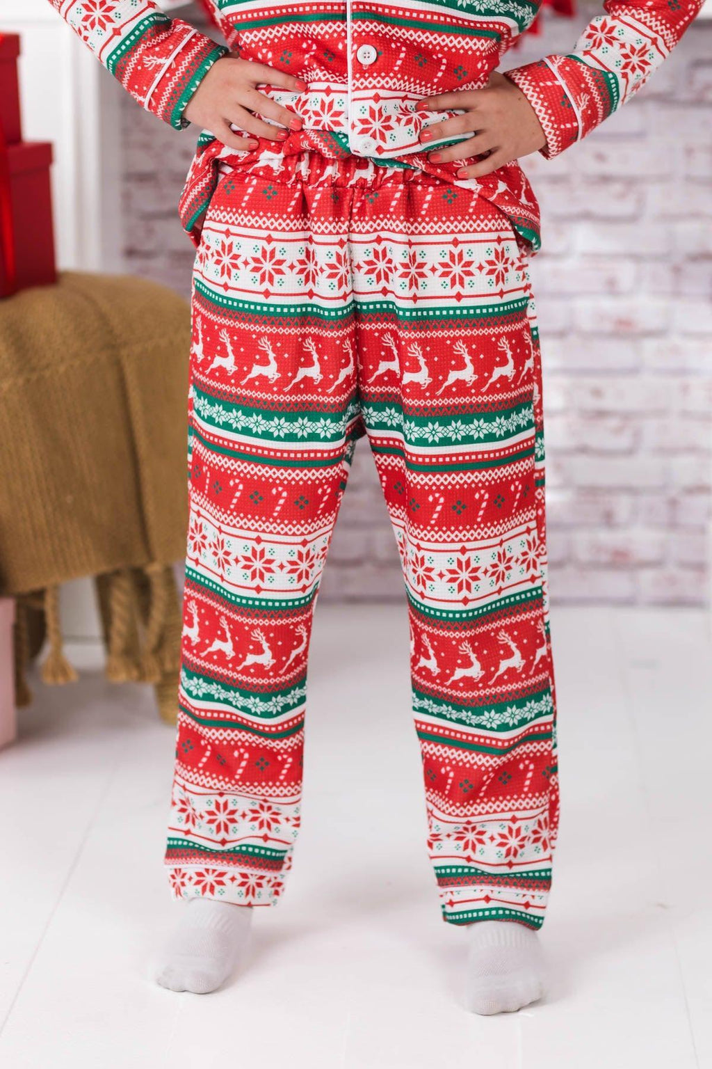 Red Nordic Family Pajama Set - AND PET BANDANA!