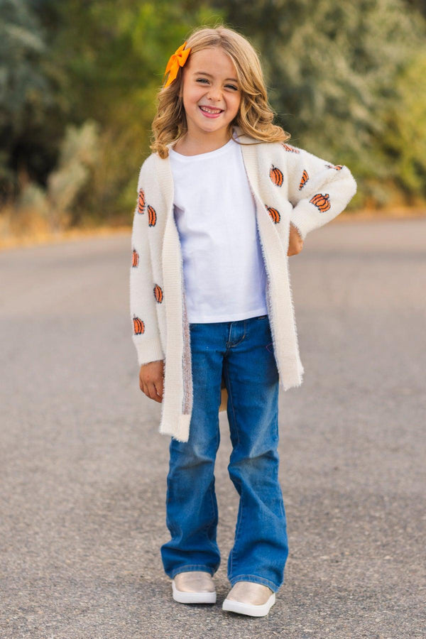 Mom & Me - Cozy Cream Pumpkin Cardigan | Sparkle in Pink