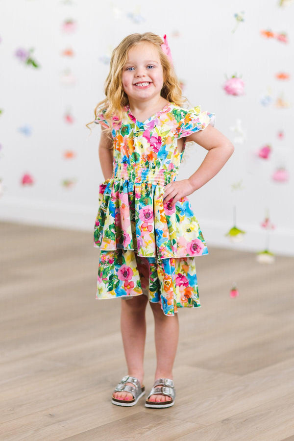 Mom & Me - Floral Watercolor Dress | Sparkle in Pink