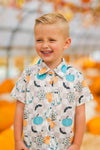 Spooky Checkered Button Down Top