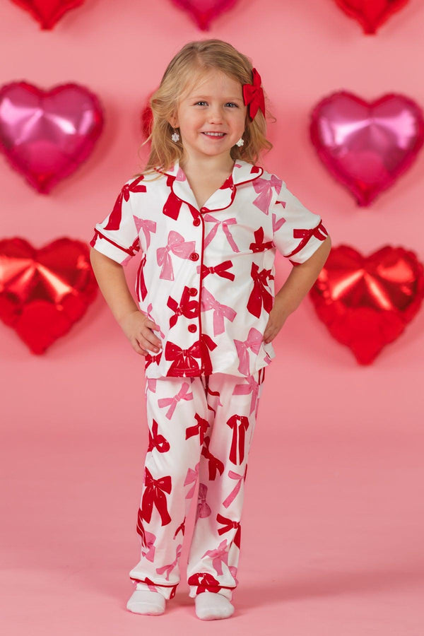 Mom & Me - Pink & Red Bow Pajamas | Sparkle in Pink
