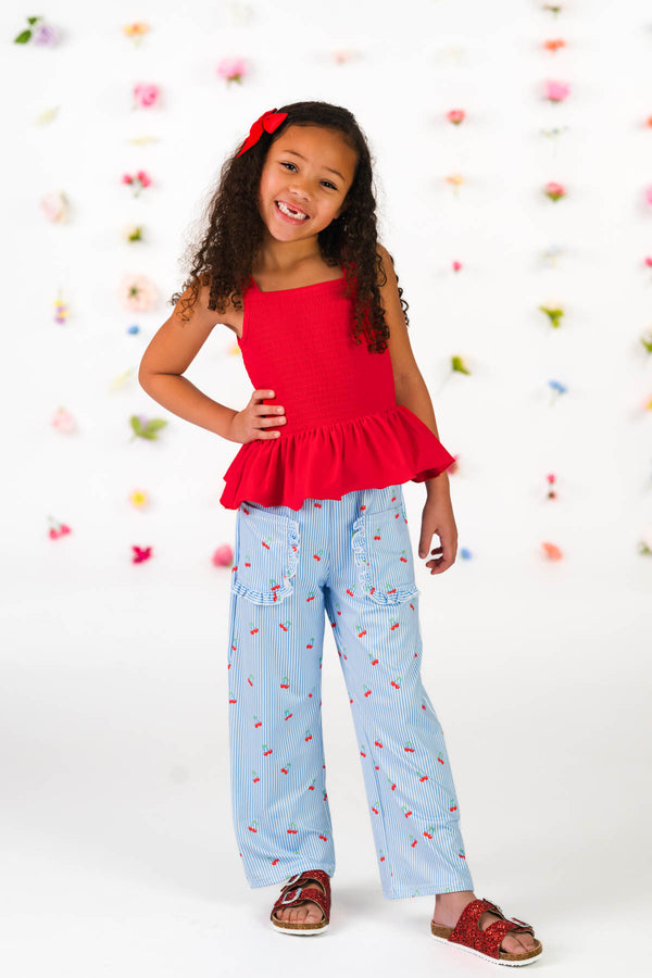 Striped Cherry Pant Set | Sparkle in Pink