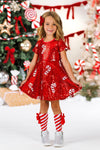 Red Sequin Candy Cane Dress