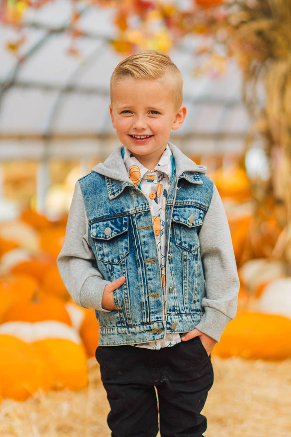Spooky Checkered Button Down Top