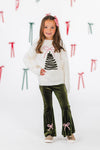 Christmas Tree Knit Sweater Flare Pant Set