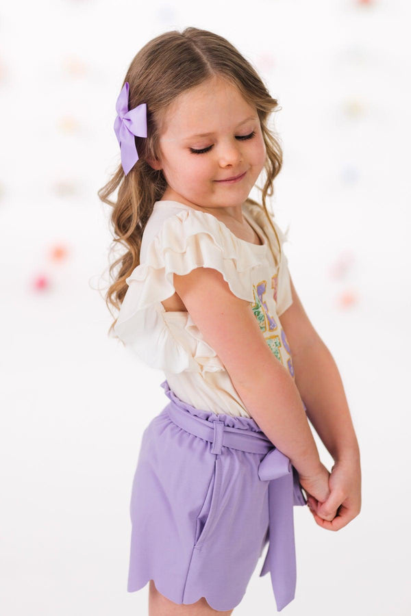 "He Is Risen" Lavender Short Set | Sparkle in Pink