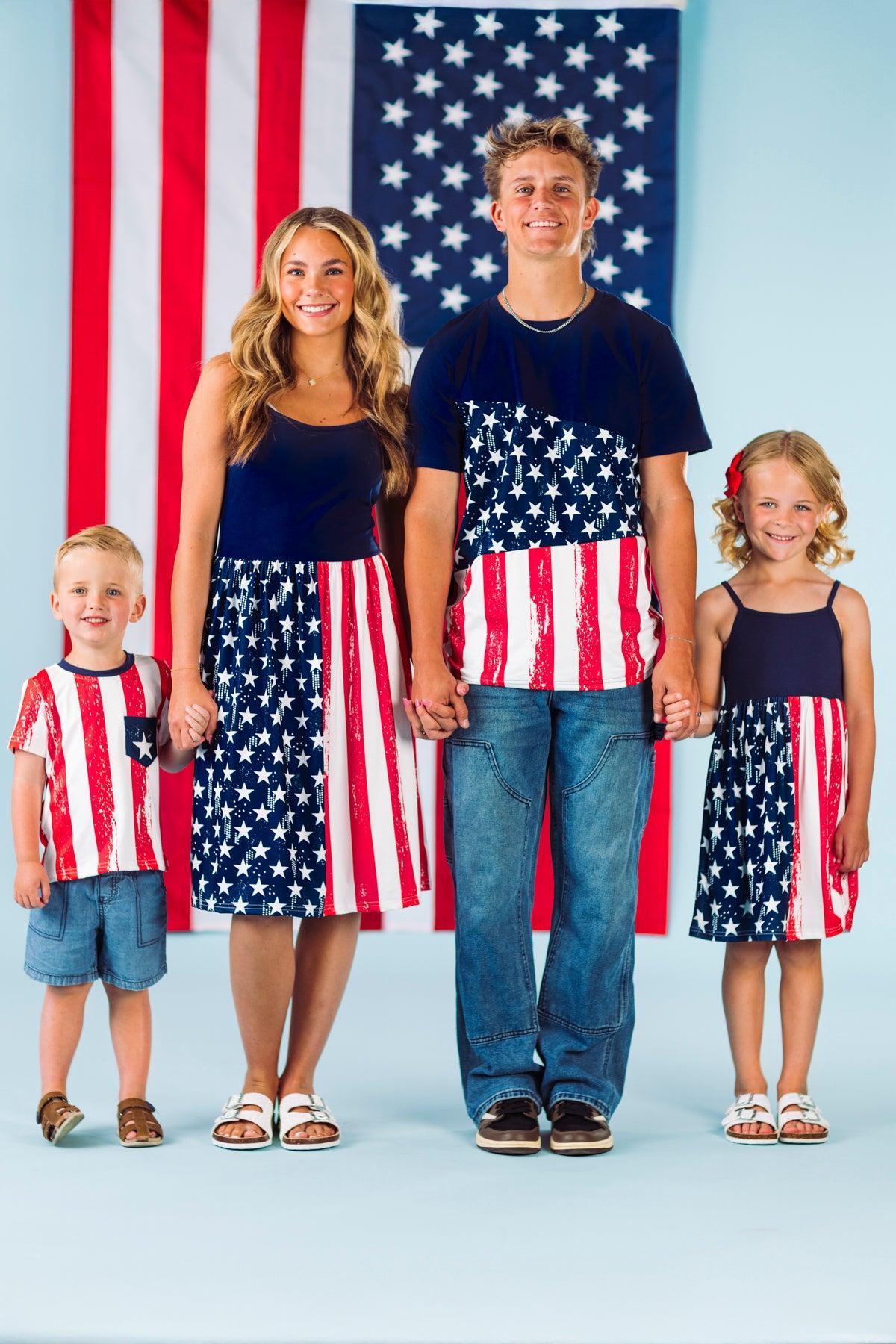 American Flag Matching Family Set | Sparkle in Pink