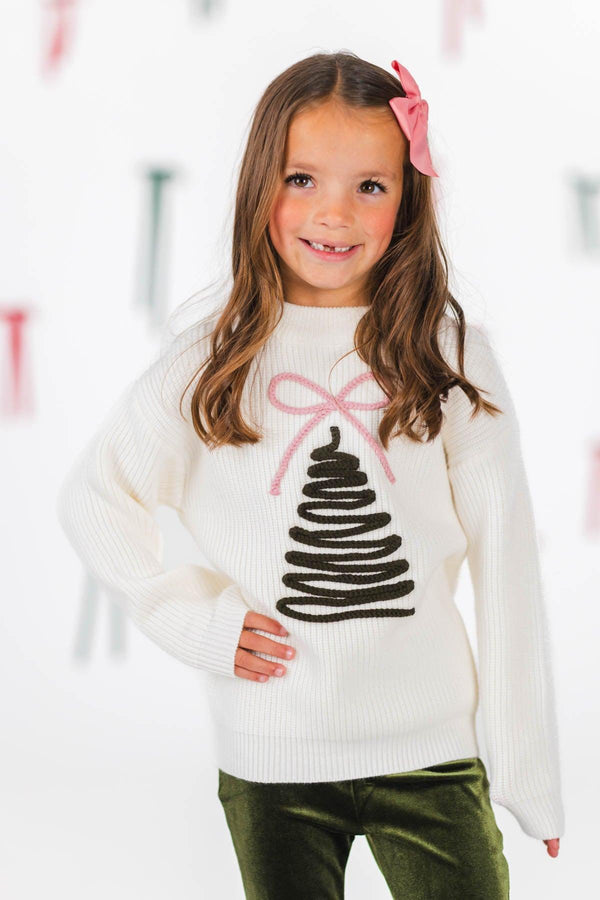 Christmas Tree Knit Sweater Flare Pant Set