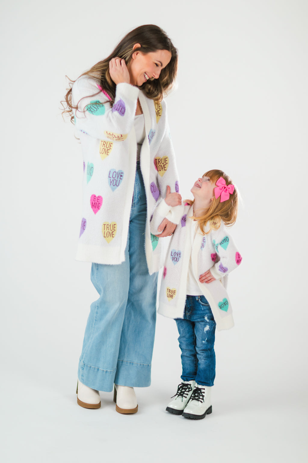 Mom & Me - Candy Hearts Cardigan | Sparkle in Pink
