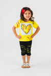 Softball Heart Distressed Capri Set | Sparkle in Pink