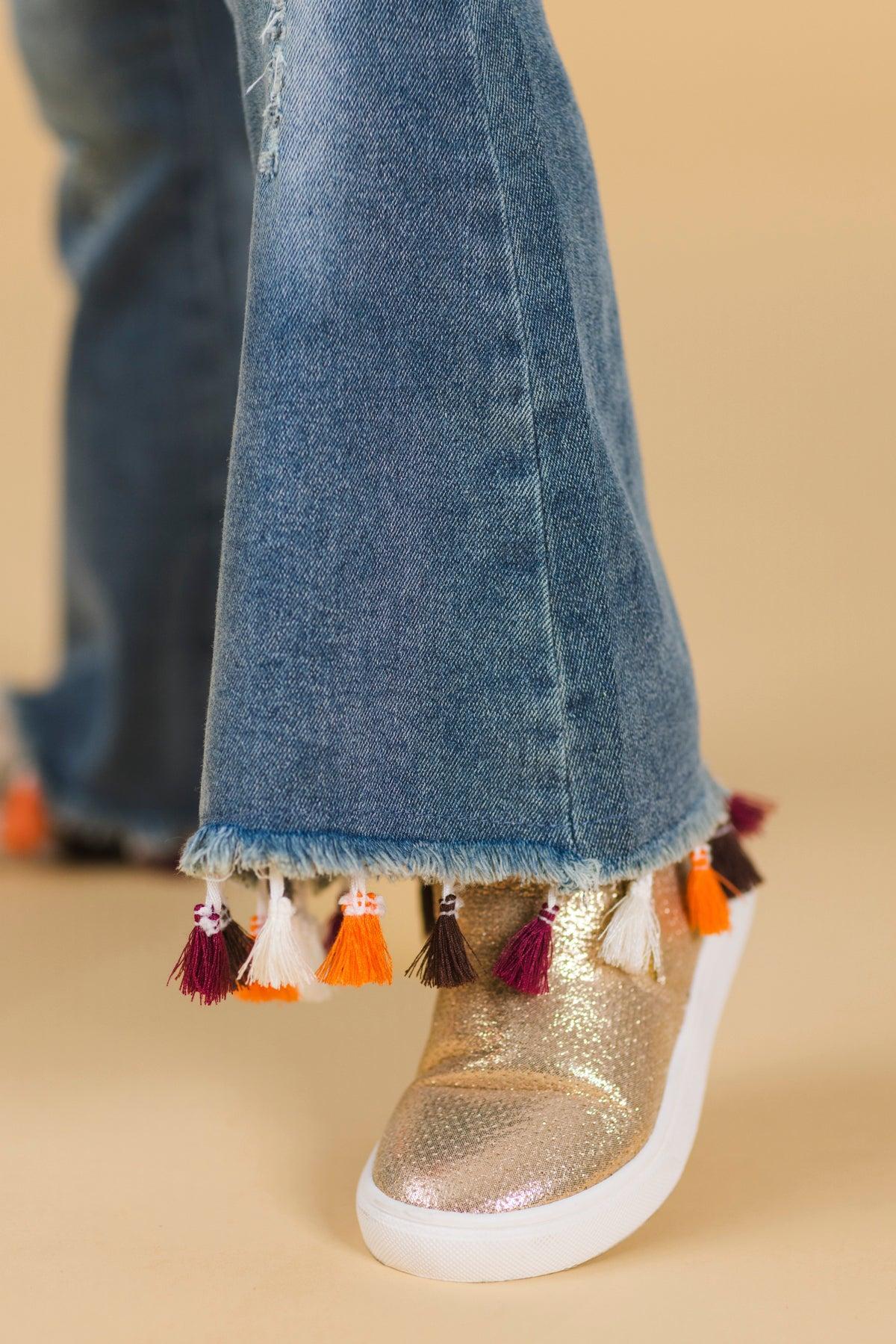 "Thankful Grateful Blessed" Denim Flare Set