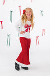 Santa Bow Glitter Bell Bottom Set