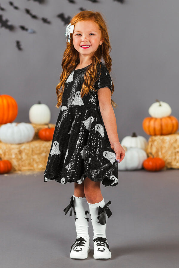 Black Sequin Ghost Dress