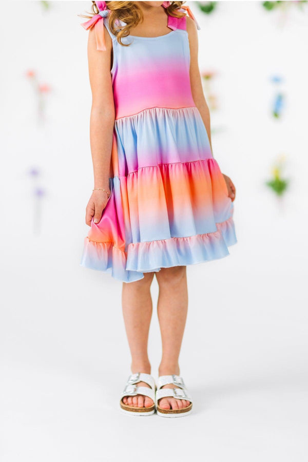 Mom & Me - Sunset Ruffle Tank Dress | Sparkle in Pink