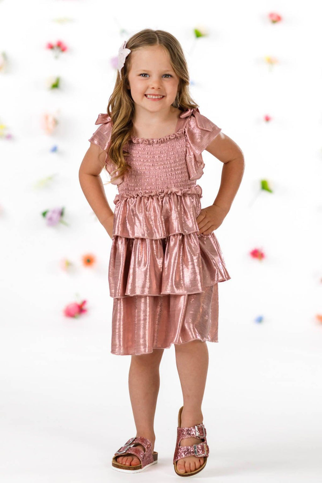 Mom & Me - Metallic Ruffle Dress | Sparkle in Pink