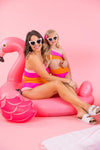 Mom & Me - Pink & Orange Striped Swimsuit - Sparkle in Pink