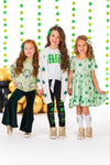 Shamrock Sweater Velvet Bell Bottom Set | Sparkle in Pink