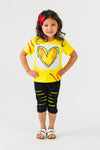 Softball Heart Distressed Capri Set | Sparkle in Pink
