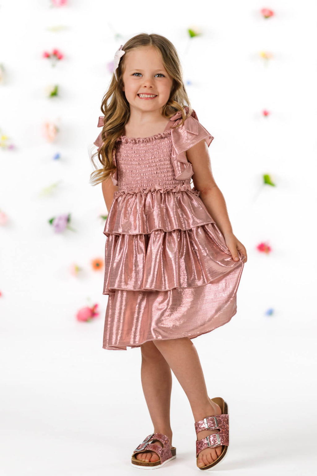 Mom & Me - Metallic Ruffle Dress | Sparkle in Pink