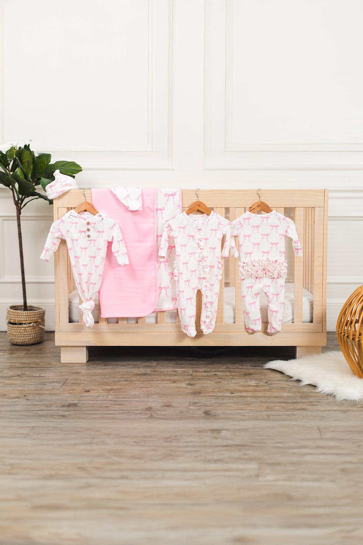 Mom & Me - Blushing Bows Waffle Knit Pajamas | Sparkle in Pink