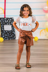 "Oh Hey Pre-K - 6th Grade" Pleather Short Set | Sparkle in Pink