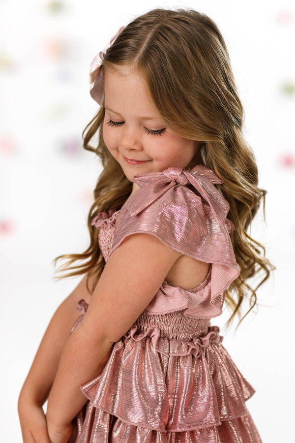 Mom & Me - Metallic Ruffle Dress | Sparkle in Pink