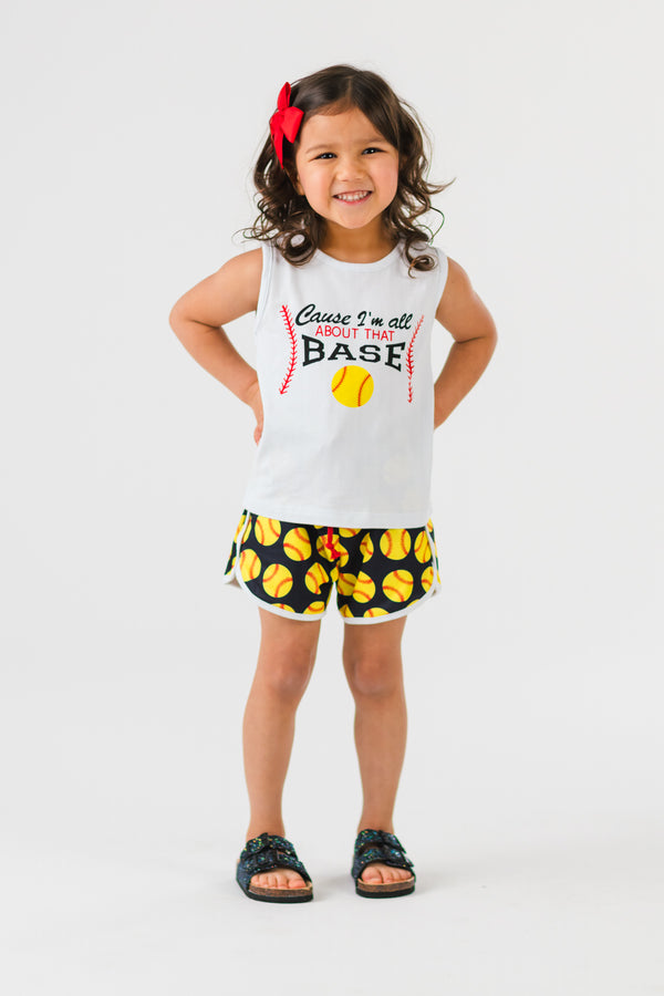 "Cause I'm All About That Base" Softball Short Set | Sparkle in Pink