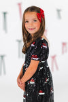 Black Sequin Santa Hat Dress