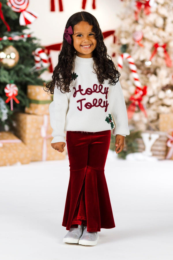"Holly Jolly" Velvet Bell Bottom Set