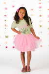 Green & Pink Tulip Tutu Skirt Set | Sparkle in Pink