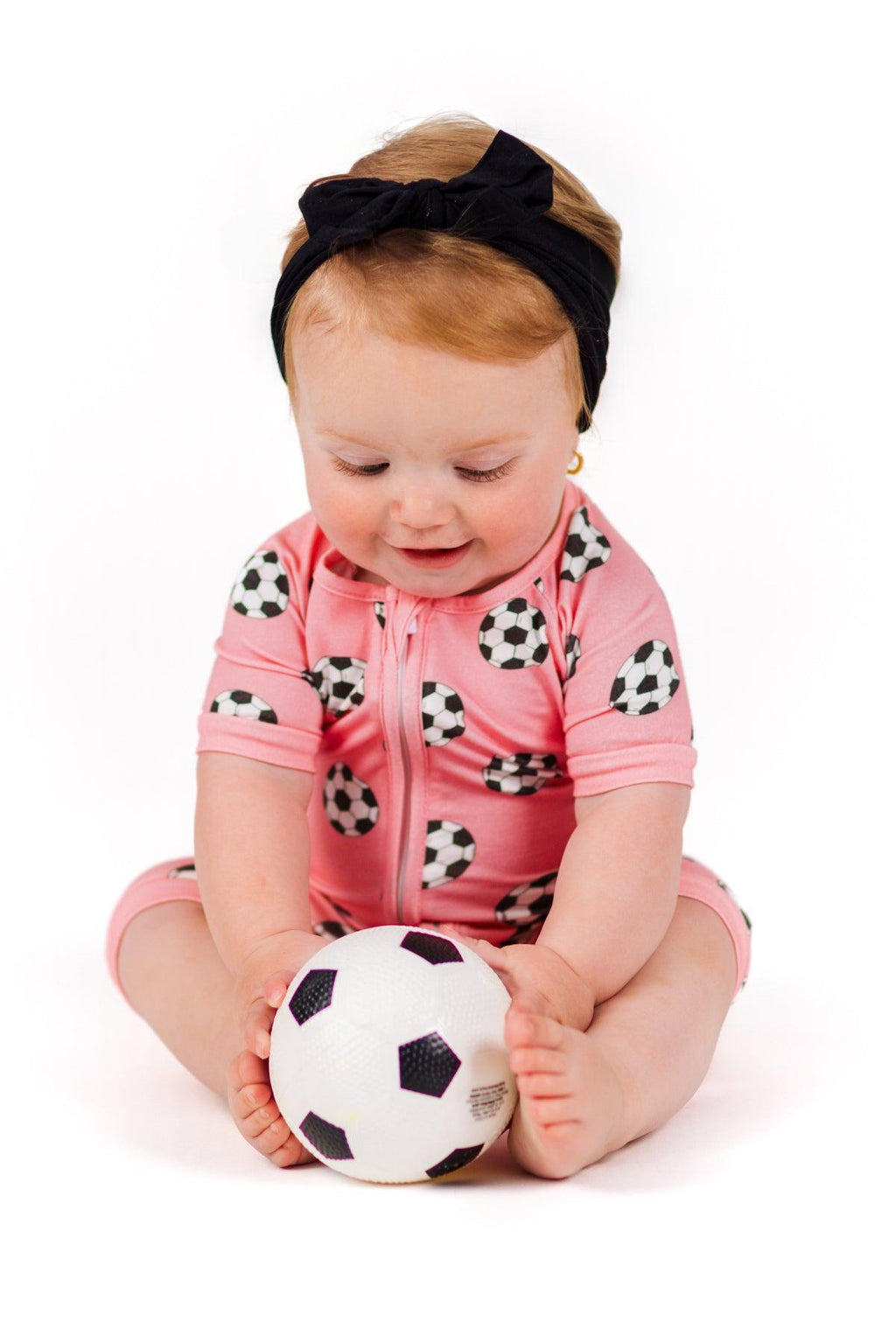 Pink Bamboo Soccer Ball Onesie | Sparkle in Pink