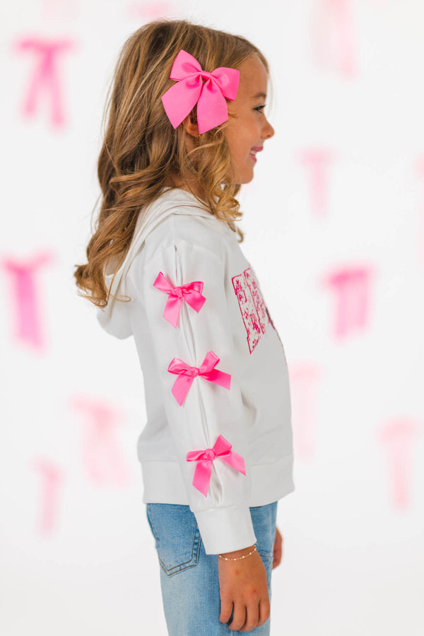"Bestie" Pink Bow Hoodie