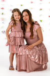 Mom & Me - Metallic Ruffle Dress | Sparkle in Pink