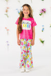 "Chillin' With My Peeps" Pink Bell Bottom Set | Sparkle in Pink